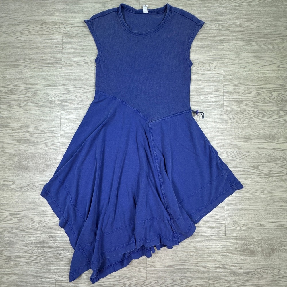 Daily Practice Women Dress XS Purple Handkerchief Hem Cap Sleeve Jersey Knit